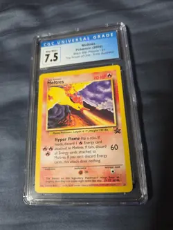 Pokemon CGC 7.5 Graded Card Moltres Black Star Promo 21 Error Illustrator - Image 1