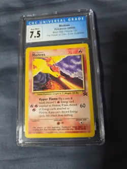 Pokemon CGC 7.5 Graded Card Moltres Black Star Promo 21 Error Illustrator - Image 2