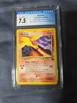 Pokemon CGC 7.5 Graded Card Moltres Black Star Promo 21 Error Illustrator - Image 3
