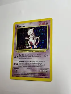 MEWTWO 10/102 - Holo RARE - VINTAGE WOTC POKEMON CARD - BASE SET - LP-MP - Image 2