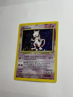 MEWTWO 10/102 - Holo RARE - VINTAGE WOTC POKEMON CARD - BASE SET - LP-MP - Image 3