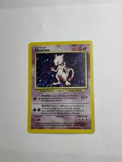 MEWTWO 10/102 - Holo RARE - VINTAGE WOTC POKEMON CARD - BASE SET - LP-MP - Image 4