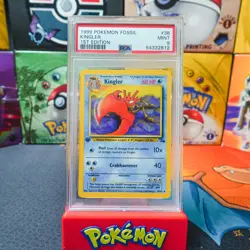 PSA 9 MINT 1999 Pokemon Game 1st Edition Fossil Kingler 38 - Image 1