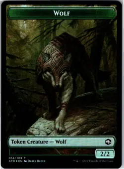 Wolf // Vecna Double-Sided Token T Foil Adventures in the Forgotten Realms 14 // - Image 2