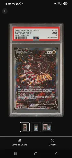 Giratina v 186/196 Lost Origin SWSH Full Art PSA 9 - Pokemon TCG - Image 2