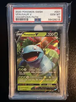 Pokemon SWSH Venusaur V Smiling Venusaur V 1/73 Ultra Rare Holo Foil PSA 10 MINT - Image 1