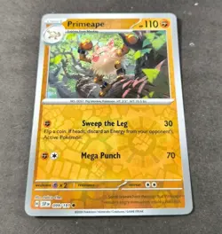 Pokemon Surging Sparks Primeape Reverse Holo Common Card 099/191 NM - Image 1
