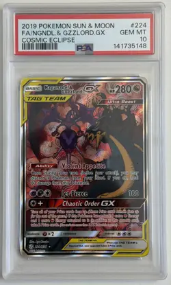 PSA 10 Naganadel & Guzzlord GX 224/236 Cosmic Eclipse Pokemon Card 💎SHIPS ASAP - Image 1