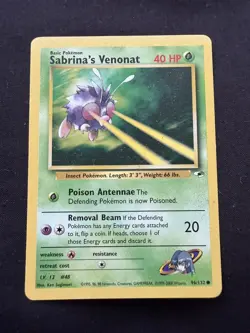 Sabrina’s Venonat 96/132 | Gym Heroes | Non Holo Pokemon Card NM - Image 1