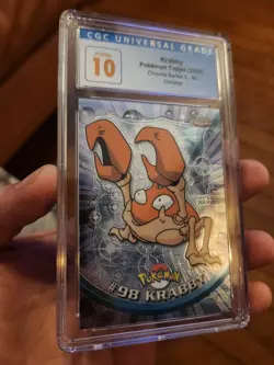 (POP 4) CGC 10 PRISTINE Topps Chrome Pokemon TV Animation Ed Series 2 Krabby - Image 1
