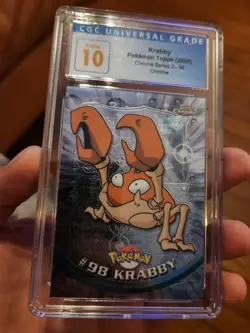 (POP 4) CGC 10 PRISTINE Topps Chrome Pokemon TV Animation Ed Series 2 Krabby - Image 2