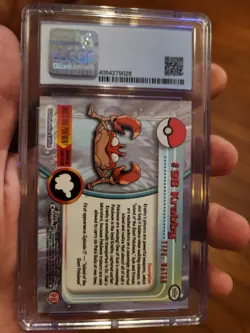 (POP 4) CGC 10 PRISTINE Topps Chrome Pokemon TV Animation Ed Series 2 Krabby - Image 3