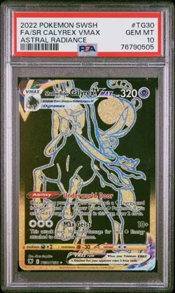 2022 POKEMON SWSH ASTRAL RADIANCE FULL ART/SHADOW RIDER CALYREX VMAX PSA 10 - Image 1