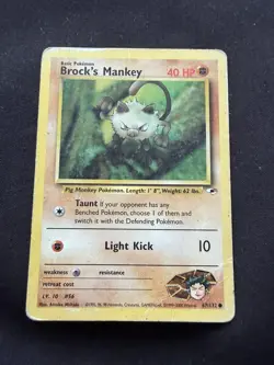 Brock’s Mankey 67/132 | Gym Heroes | Non Holo Pokemon Card HP - Image 1