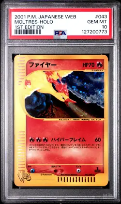 2001 POKEMON JPN WEB 1ST EDITION #043 MOLTRES-HOLO PSA 10 - Image 1