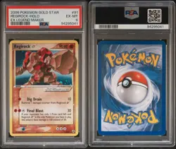 Pokemon Regirock Gold Star 91/92 PSA 6 EX-MT EX Legend Maker Holo Rare 2006 - Image 3