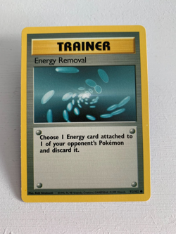 POKEMON TRAINER ENERGY REMOVAL 92/102 BASE SET. 1999 WOTC. - Image 1