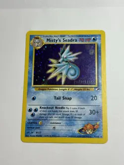 Pokemon TCG WOTC Gym Heroes Mistys Seadra 9/132 Prerelease Promo Holo NM! - Image 1