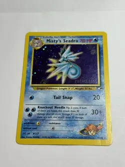 Pokemon TCG WOTC Gym Heroes Mistys Seadra 9/132 Prerelease Promo Holo NM! - Image 2