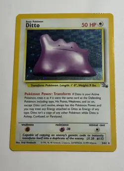 Ditto 3/62 Holo Rare - 1999 Pokemon WOTC Fossil - Unlimited Holo Rare - Image 1