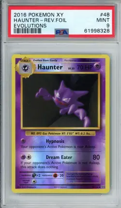 2016 Pokemon XY Evolutions Haunter Rev. Foil #48 PSA 9 MINT - Image 1