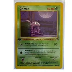Pokemon Grimer 1st Edition 48/62 Fossil WOTC 1999 Pokemon Common Card NM-MT - Image 1