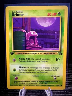 Grimer 48/62 Fossil 1st Edition WOTC Common 1999 Pokemon TCG Card LP - Image 1