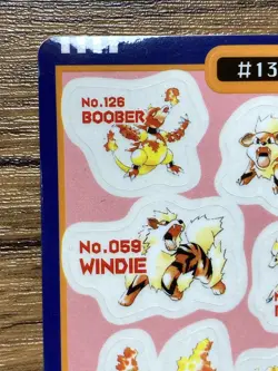 Pokemon Sealdass Sticker Card FLAME No.13 Bandai Pocket Monsters 1997 Japan - Image 3