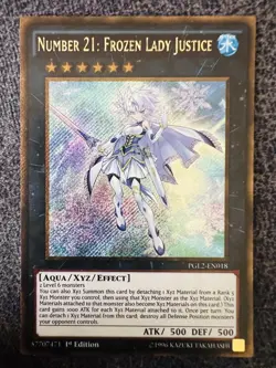 Yugioh Number 21: Frozen Lady Justice PGL2-EN018 Gold Secret Rare 1st Edition NM - Image 1