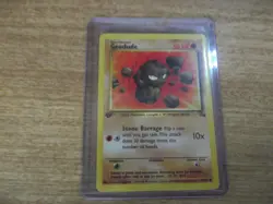 Pokemon Card Geodude 1st Edition TCG Fossil Super Rare Non Holo 47/62 NM/LP - Image 1