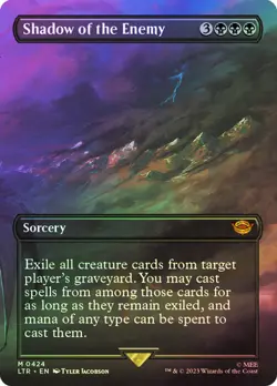 Magic The Gathering MTG SHADOW OF THE ENEMY FOIL BORDERLESS Lord of the Rings NM - Image 1