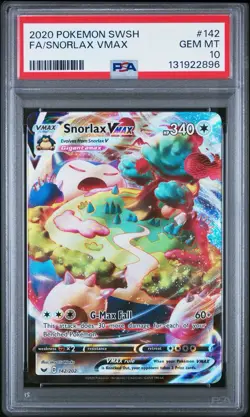 2020 Pokemon SWSH Snorlax VMAX Full Art #142 PSA 10 GEM MINT - Image 1