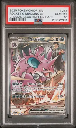 2025 Pokemon Team Rocket's Nidoking Ex Special Illustration Rare #233 PSA 10 Gem - Image 1
