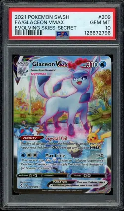 Pokemon PSA 10 Glaceon VMAX 209/203 Evolving Skies Alternate Art Full Art Mint - Image 1