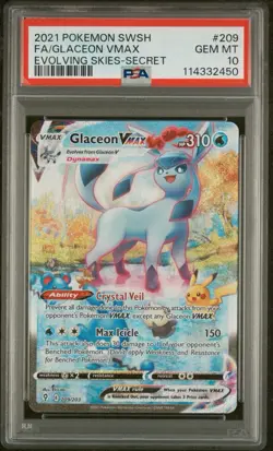 Pokemon Glaceon VMAX Evolving Skies Alternate Full Art #209 PSA 10 English ✨ - Image 3