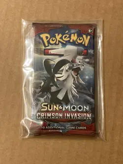 Pokemon Sun & Moon Crimson Invasion Booster Pack TCG Factory SEALED 820650802492 - Image 1
