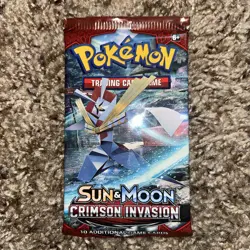 Crimson Invasion Booster Pack TCG Factory Sealed Pokemon Sun & Moon One Pack 820650802492 - Image 1