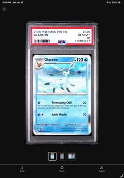 Pokemon TCG Glaceon EX Prismatic Evolutions Holo Card 150/131 PSA 10 - Image 1