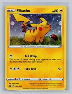 Pikachu SWSH: Sword & Shield Promo Cards SWSH039 NM Cosmos Holo Rare - Image 1