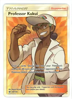 Professor Kukui 148/149 Sun & Moon Base Set Full Art Pokemon Card - Image 1