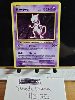 Pokemon Card Mewtwo Evolutions Cracked Ice Holo Rare 51/108 - Image 1