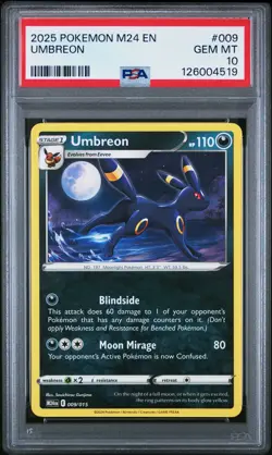 2025 POKEMON M24 EN-MCDONALD'S COLL #009 UMBREON PSA 10 - Image 1