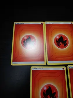 5x Fire 2019 Pokemon Cards Lot Basic Energy Sun and Moon Common NM/M Authentic - Image 2