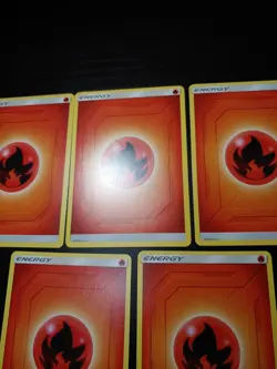 5x Fire 2019 Pokemon Cards Lot Basic Energy Sun and Moon Common NM/M Authentic - Image 3