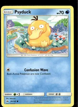 Pokemon Psyduck 28/149 Sun Moon Base Set Non Holo Common 5 Card Lot - Image 1