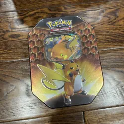 Pokemon TCG Hidden Fates Tin Raichu GX Factory Sealed - Image 1