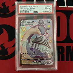 POKEMON 2021 SWSH FA/LAPRAS VMAX SHINING FATES #SV111 PSA GEM MINT 10 - Image 1
