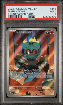 2025 Pokemon Meg En-Mega Evolution #146 Marshadow Illustration Rare PSA 9 - Image 1