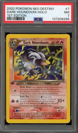 Pokemon Dark Houndoom Neo Destiny 1st Edition Holo Rare #7 PSA 7 - Image 1