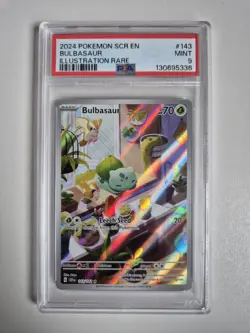 PSA 9 Bulbasaur 143/142 Stellar Crown Illustration Rare Holo Pokemon TCG MINT - Image 1